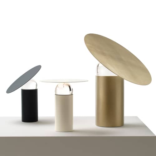 Era Large LED Table lamp metal gold / H 67 cm - Adjustable - Mogg - Frozzed Gold - Aluminium, Cristal