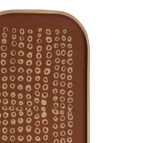 Tablett Second Nature holz braun / 53 x 31 cm - Ethnicraft - Second Nature / Rotbraun & Eiche - Eichenfurnier, Glass mit Siebdruck