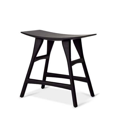 Tabouret Osso bois noir / H 45.5 cm - Ethnicraft - Noir - Chêne massif