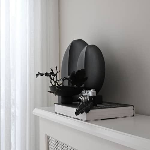 Vase Guggenheim Big céramique noir / Ø 45 cm - 101 COPENHAGEN - Noir - Céramique