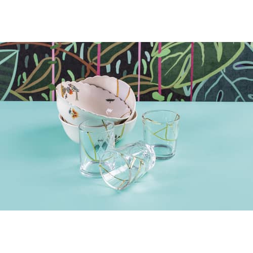 Verre Kintsugi n°2 verre transparent or / Verre & or fin - Seletti - n°2 / Transparent & or - Or fin, Verre