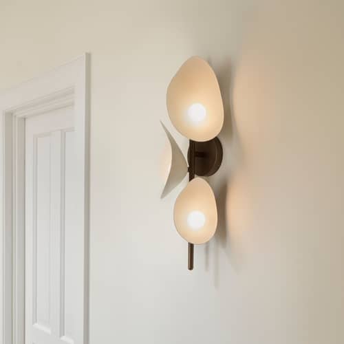 Florii 3 Wall light plastic material white / H 61 cm - NUURA - Dark bronze / White - Aluminium, Polycarbonate