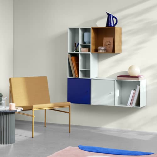 Montana Mini 1003 Wall storage wood grey / Straight Door - 35 x 35 x D 25 cm - MONTANA - Charcoal grey 04 - Lacquered MDF