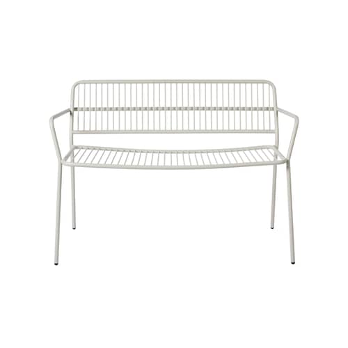 Banc avec dossier Eden métal beige / L 115 cm - BROSTE COPENHAGEN - Gris-beige - Acier thermolaqué