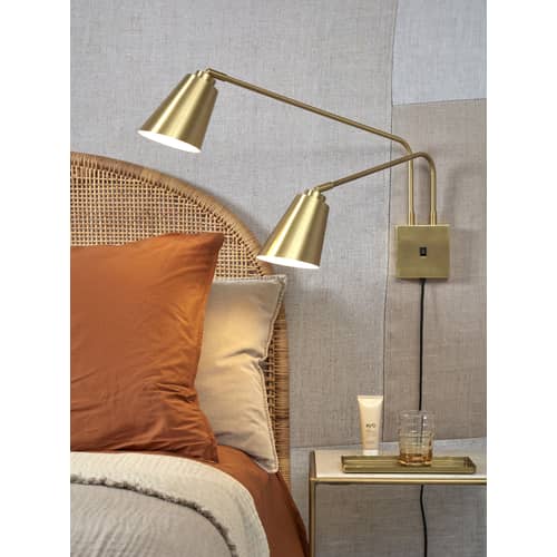 Bremen Wall light with plug metal gold / 2 adjustable arms - l 135 cm - It\'s about Romi - Gold - Steel