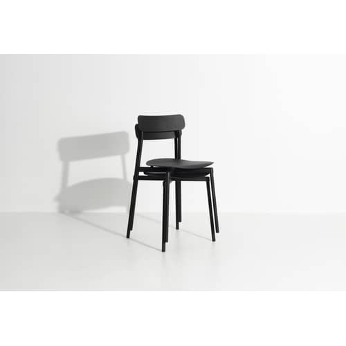 Chaise empilable Fromme / Aluminium - Petite Friture - Noir - Aluminium