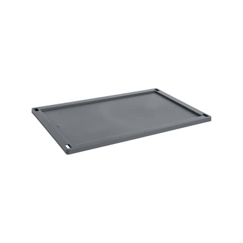 Coperchio  materiale plastico grigio / Cassa a colori grande 35,5 x 54,5 cm - Hay - Carbone - Polipropilene riciclato