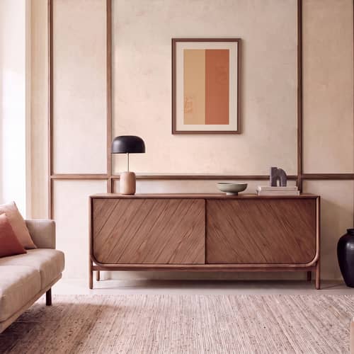 Marius Dresser wood brown / TV stand - L 155 x H 65 cm - Hartô - Walnut stained oak - MDF veneer tinted oak, Tinted oak wood