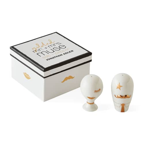 Ensemble salière et poivrière Mr & Mrs Muse céramique - Jonathan Adler - Ensemble salière et poivrière Mr & Mrs Muse céramique - Or véritable, Porcelaine