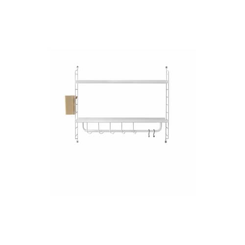 Etagère String Bathroom / Pour salle de bain - L 58 x H 50 x P 20 cm - String Furniture - Blanc - Acier thermolaqué