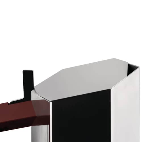 italienischer Kaffeebereiter Menhir metall / 6 Tassen, 30 cl - Induktionsgeeignet - Alessi - 6 Becher - polierter rostfreier Stahl, thermoplastisches Harz