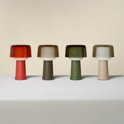 Lampe de table Revolve verre rouge - Fatboy - Cayenne - Aluminium, Verre soufflé bouche