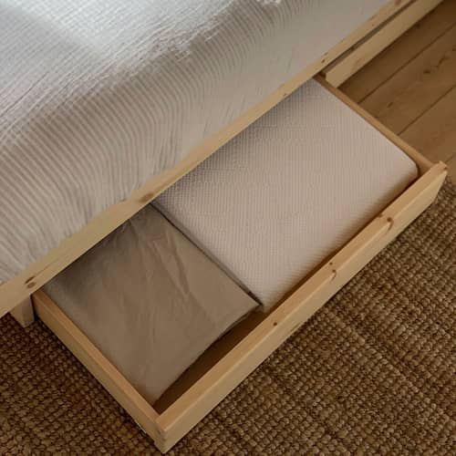Letto matrimoniale Kanso legno naturale / Per materasso 180 x 200 cm - Con 4 Cassetti - KARUP - Pino chiaro / Con 4 cassetti - Pino massello certificato FSC