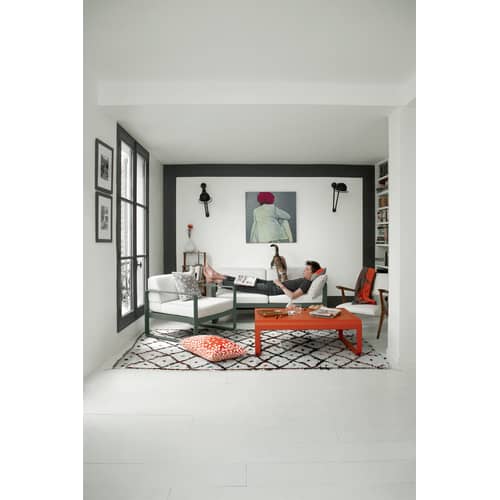 Poltrona imbottita Bellevie / Tessuto bianco - Fermob - Cactus - Alluminio laccato, Espanso, Tessuto acrilico