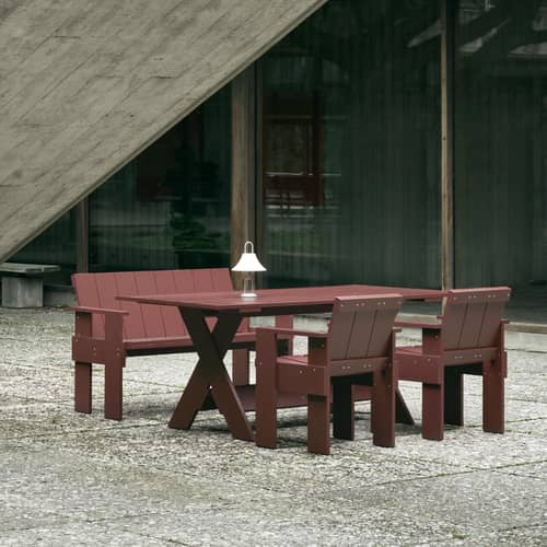 rechteckiger Tisch Crate Outdoor holz rot / Gerrit Rietveld (1934 - 180 x 89,5 cm - Hay - Oxidrot - Lackierte Massivkiefer