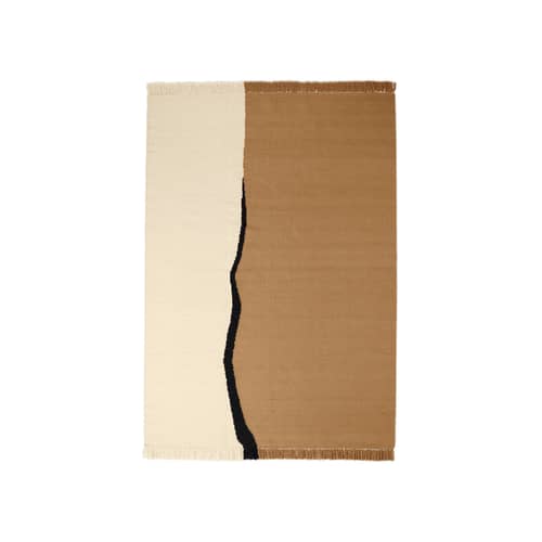 Soil Rug textile beige / Hand-woven Kelim - 170 x 240 cm - Ferm Living - 170 x 240 cm / Sand & ecru - Cotton, New-zealand wool