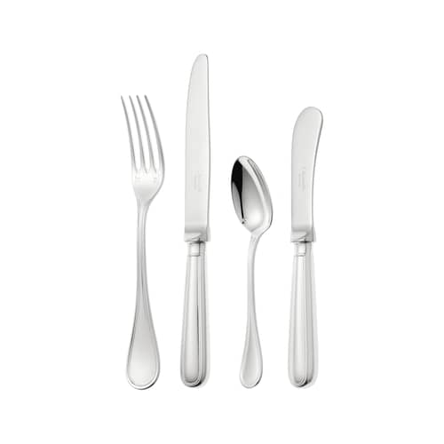 Set de couverts Albi métal / 7 pièces pour petit-déjeuner - Pour 2 personnes - Christofle - Métal argenté - Métal argenté