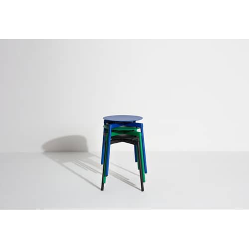 Fromme Stackable stool metal green / Aluminium - Petite Friture - Mint green - Aluminium