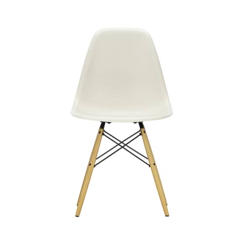Stuhl RE DSW - Eames Plastic Side Chair plastikmaterial grau / (1950) - Beine aus hellem Holz / recycelt - Vitra - Kieselgrau / Ahorn Gelbton - Massivahorn, Recycelter Kunststoff (Post-Consumer)