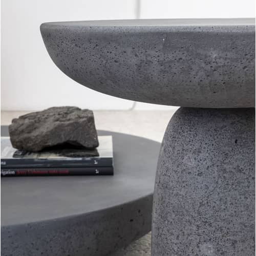 Table d\'appoint Olo Concrete / Ø 50 x H 47 cm - Béton ciré - Mogg - Anthracite - Béton ciré