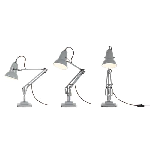 Original 1227 Mini Table lamp metal grey 2 articulated arms - H max 50 cm - Anglepoise - Dove Grey - Aluminium, Cast iron, Steel