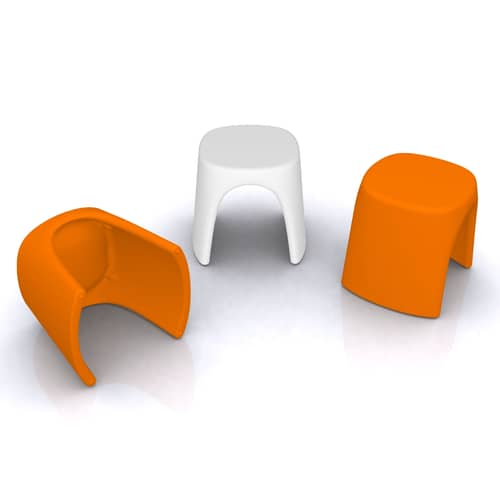 Tabouret empilable Amélie / Plastique - Slide - Orange - Polyéthylène
