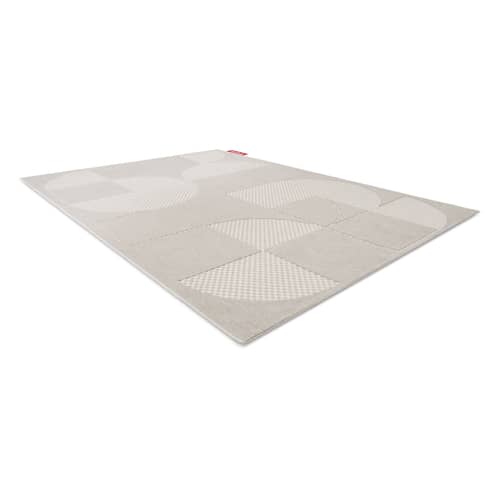 Tappeto per esterno Carpretty Petit tessuto beige / 230 x 160 cm - Tessuto in polipropilene - Fatboy - Puzzle / Crema e Bianco - Tessuto in polipropilene