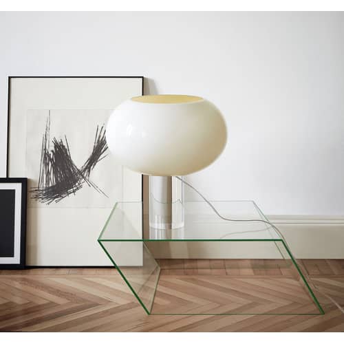 Tischleuchte Buds 2 glas weiß / Ø 41 x H 42 cm - Foscarini - Warmweiß - geblasenes Glas, PMMA