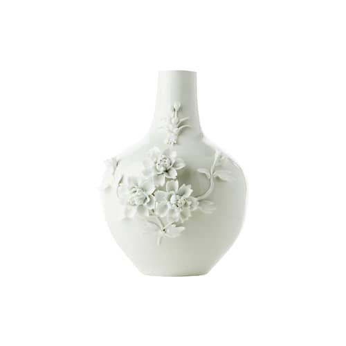Vase 3D Rose céramique blanc / H 37 cm - POLSPOTTEN - Blanc - Porcelaine émaillée