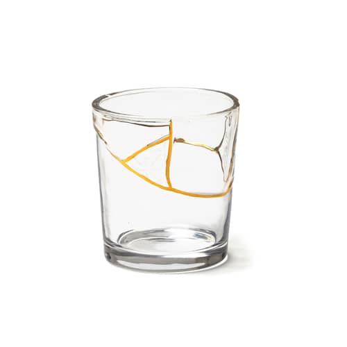 Verre Kintsugi n°3 verre transparent or / Verre & or fin - Seletti - n°3 / Transparent & or - Or fin, Verre
