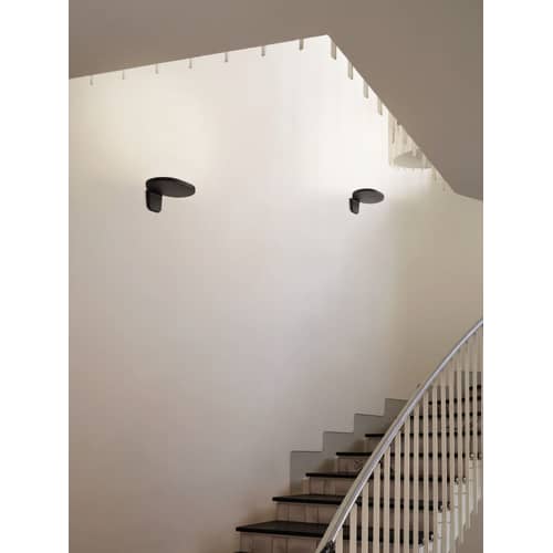 Oplight LED W1 Wall light metal black / Small - L 22 x D. 19 cm - Flos - Satin black - Aluminium, Polycarbonate