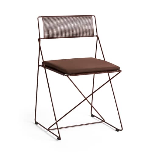Accessoire  tissu rouge / Coussin d\'assise OUTDOOR pour chaise X-Line - Hay - Rouge oxyde - Mousse, Tissu d\'extérieur oléfine