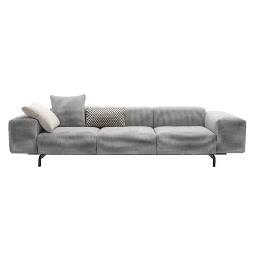 Cuscino Largo / 48 x 48 cm - Kartell - Pied-de-poule / Nero - Tessuto