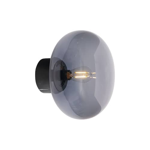 Applique salle de bains Karl-Johan Bathroom / IP44 - Base marbre - NEW WORKS - Gris fumé / Marbre noir - Marbre, Verre