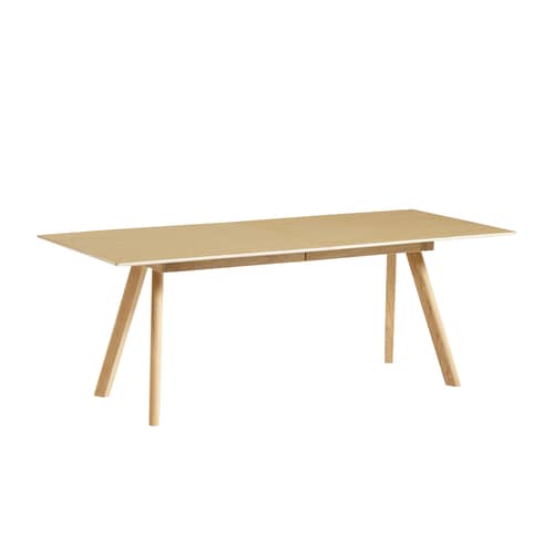 Ausziehtisch CPH 30 holz natur / L 200 bis 400 x Breite 90 cm - Eiche - Hay - Eiche / Fußgestell Eiche - Eichenfurnier, massive Eiche
