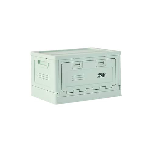Boîte Box Medium plastique vert / 40 x 29 x H 23,7 cm - Empilable - STUDIO ABOUT - Vert menthe - Polypropylène