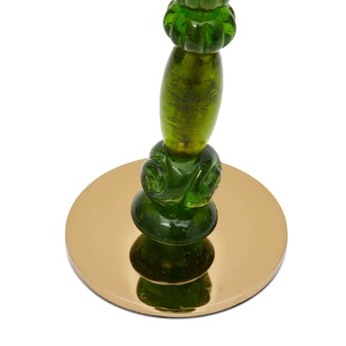 Bougeoir Perles verre vert / Small - H 34 cm - POLSPOTTEN - Vert - Acier inoxydable, Verre recyclé