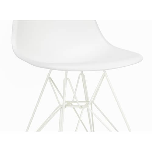 Chaise DSR - Eames Plastic Side Chair plastique blanc / (1950) - Pieds blancs - Vitra - Blanc / Pieds blancs - Acier laqué époxy, Polypropylène