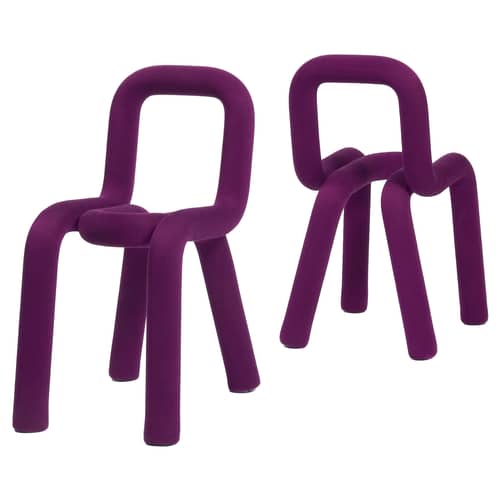 Chaise rembourrée Bold tissu violet - Moustache - Violet - Acier, Mousse, Tissu