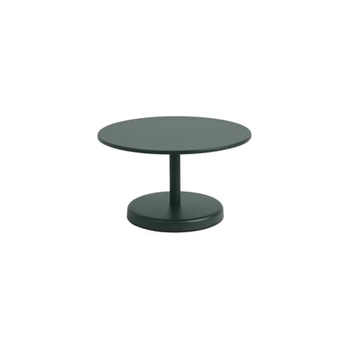 Couchtisch Linear metall grün / Ø 70 x H 40 cm - Muuto - Dunkelgrün - Stahl