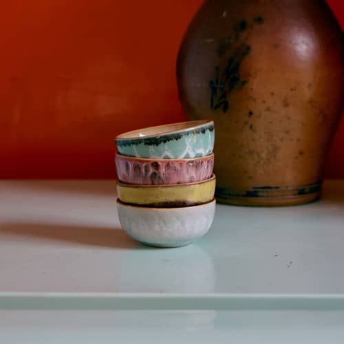 Coupelle 70s ceramics céramique multicolore / Set de 4 - Ø 8,3 x H 3.8 cm - HK LIVING - Modernist - Grès émaillé