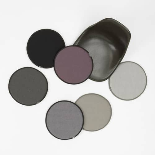 Coussin d\'assise Seat Dots tissu gris / Ø 38 cm - Réversible - Vitra - Gris / Gris anthracite - Mousse, Tissu