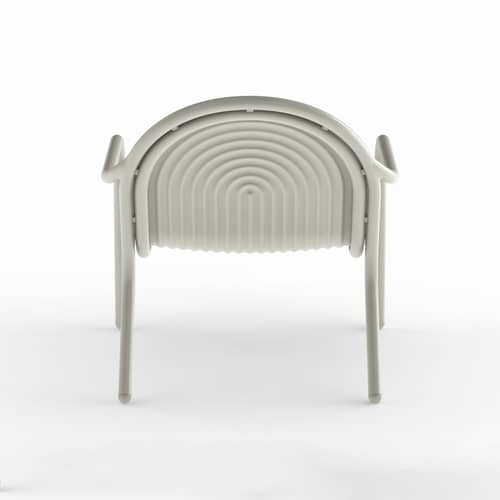 Fauteuil bas Groove Lounge métal beige - Tom Dixon - Beige Mastic - Aluminium