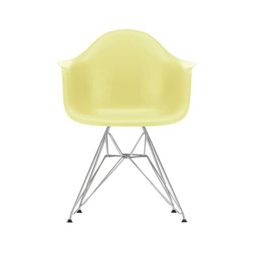 Fauteuil RE DAR - Eames Plastic Armchair / (1950) - Pieds chromés / Recyclé - Vitra - Citron / Pieds chromés - Acier chromé, Plastique recyclé post-consommation