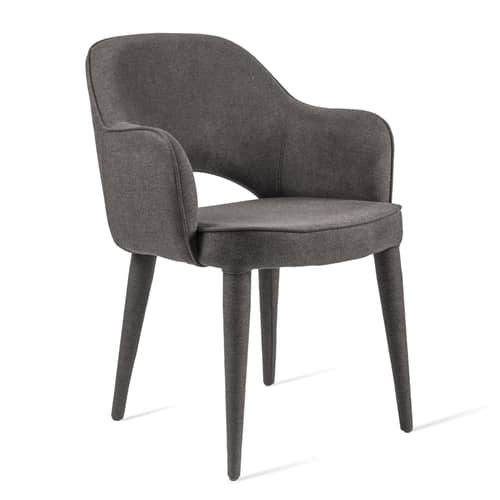 Gepolsterter Sessel Cosy textil grau / Stoff - POLSPOTTEN - Dunkelgrau - Metall, Polyester-Gewebe, Schaumstoff