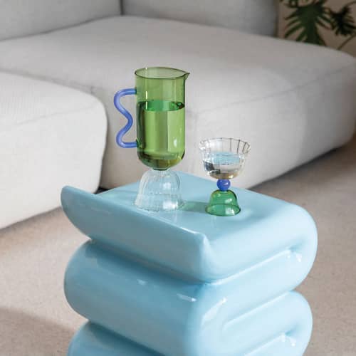 Karaffe Tulip glas grün / 0,7 L - & klevering - Grün - Glas