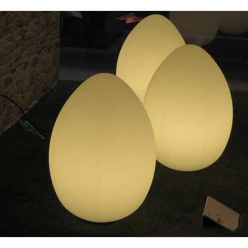 Lampe de table Uovo Medium / Ø 27 x H 44 cm - Ben Swildens, 1972 - Fontana Arte - H 44 cm / Blanc - Verre soufflé