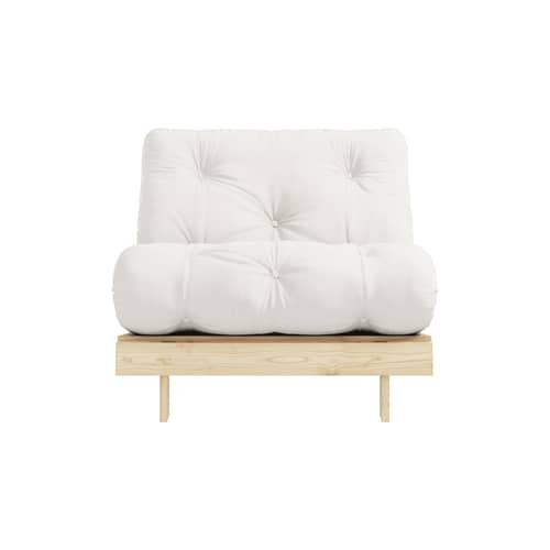Fauteuil convertible Roots / Dormeuse & lit d\'appoint - 3 positions / Structure pin clair - KARUP DESIGN - Naturel 701 / Pin clair - Fibres recyclées mélangées, Mousse, Pin massif certifié FSC, Tissu
