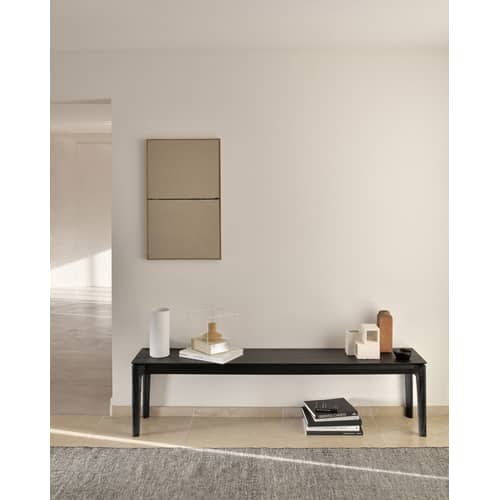 Panchina Bok legno nero / L 166 cm - Rovere massello - Ethnicraft - Nero - Rovere massello