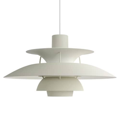 PH 5 Pendant metal grey / Ø 50 cm - Poul Henningsen, 1958 - Louis Poulsen - Pale Tin Monochrome - Lacquered aluminium